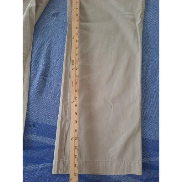 Lauren Ralph Lauren Biltmore Chino Pants Cream Cotton Khaki Wide Leg 12 NEW SEE - Picture 3 of 10